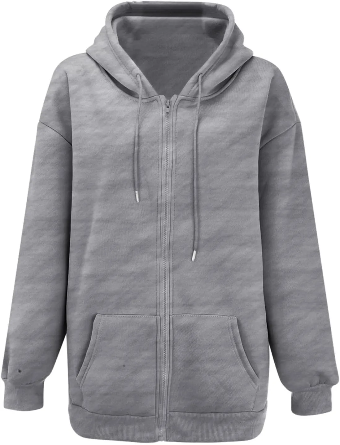 GIERIDUC Womens Zip Up Hoodies Long Sleeve Fall Oversized Sweatshirts Fleece Y2K Jacket with Pockets Trendy Fashion Clothes