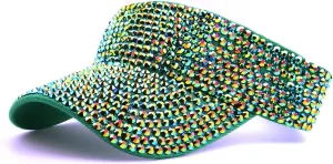 Gudessly Shiny Rhinestones Sport Sun Visor Adjustable Summer Cap Visor Caps for Women Men