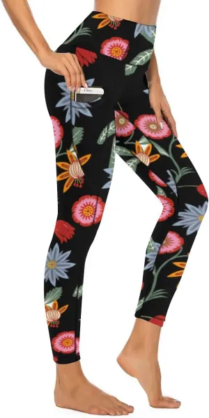 High Waist Yoga Pants with Pockets Tummy Control Activewear Leggings Seamless Stretch Pants for Women