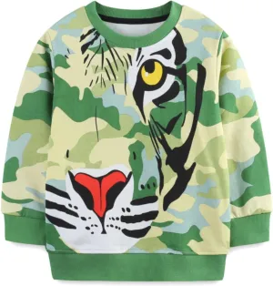 HILEELANG Boy Sweatshirts Halloween Christmas Novelty Crewneck Pullover Cotton Tops Clothing Shirts