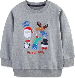 HILEELANG Boy Sweatshirts Halloween Christmas Novelty Crewneck Pullover Cotton Tops Clothing Shirts