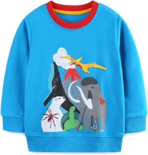 HILEELANG Boy Sweatshirts Halloween Christmas Novelty Crewneck Pullover Cotton Tops Clothing Shirts