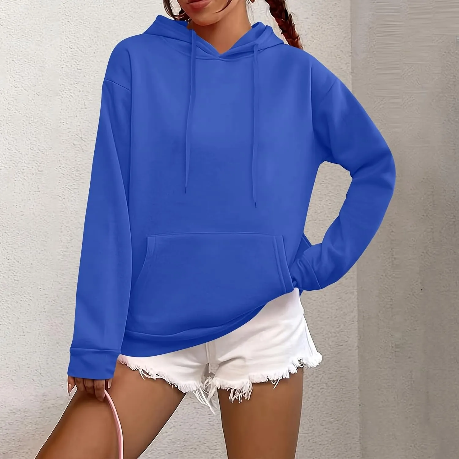 Hoodies for Women Long Sleeve Drawstring Hooded Sweatshirt Casual Comfy Fleece Pullovers Cute Hoodies with Pocket