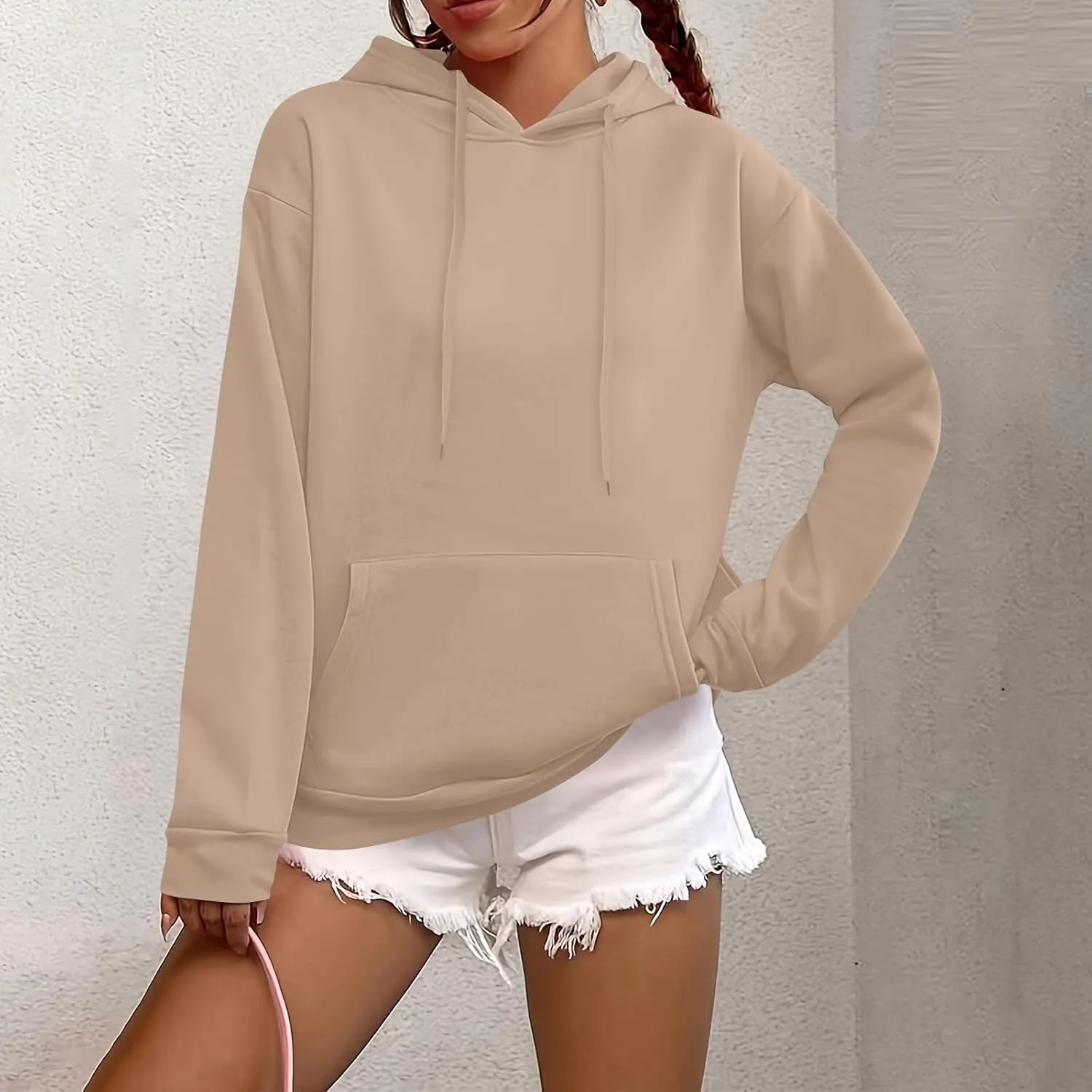 Hoodies for Women Long Sleeve Drawstring Hooded Sweatshirt Casual Comfy Fleece Pullovers Cute Hoodies with Pocket