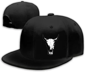 Horror Skull Hat Snapback Hat for Men Women Black Adjustable Classic Adult Baseball Cap Flat Bill Hip Hop Cap