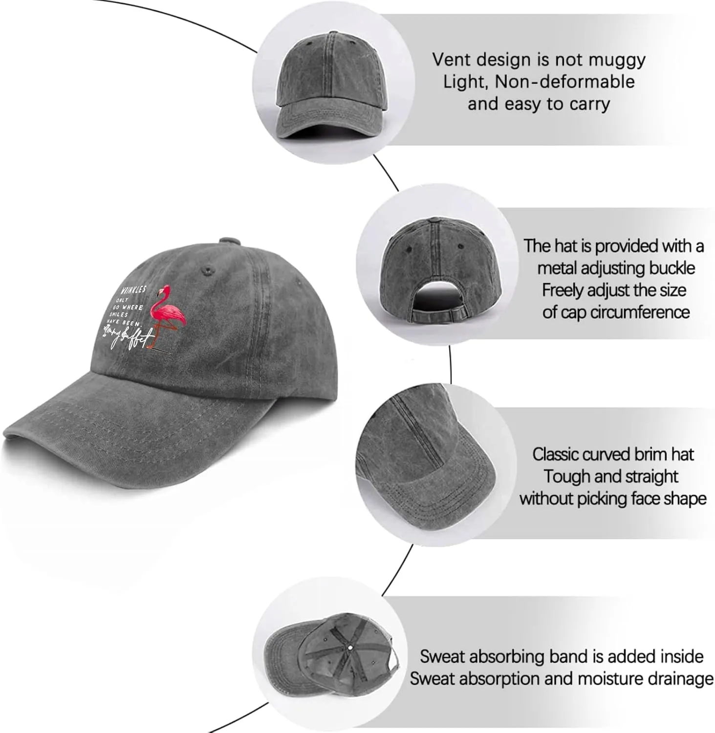 Jimmy Music Buffett Accessories Hats Its 5 Oclock Some Where Baseball Cap Mom Hat Pigment Black Womens Bucket