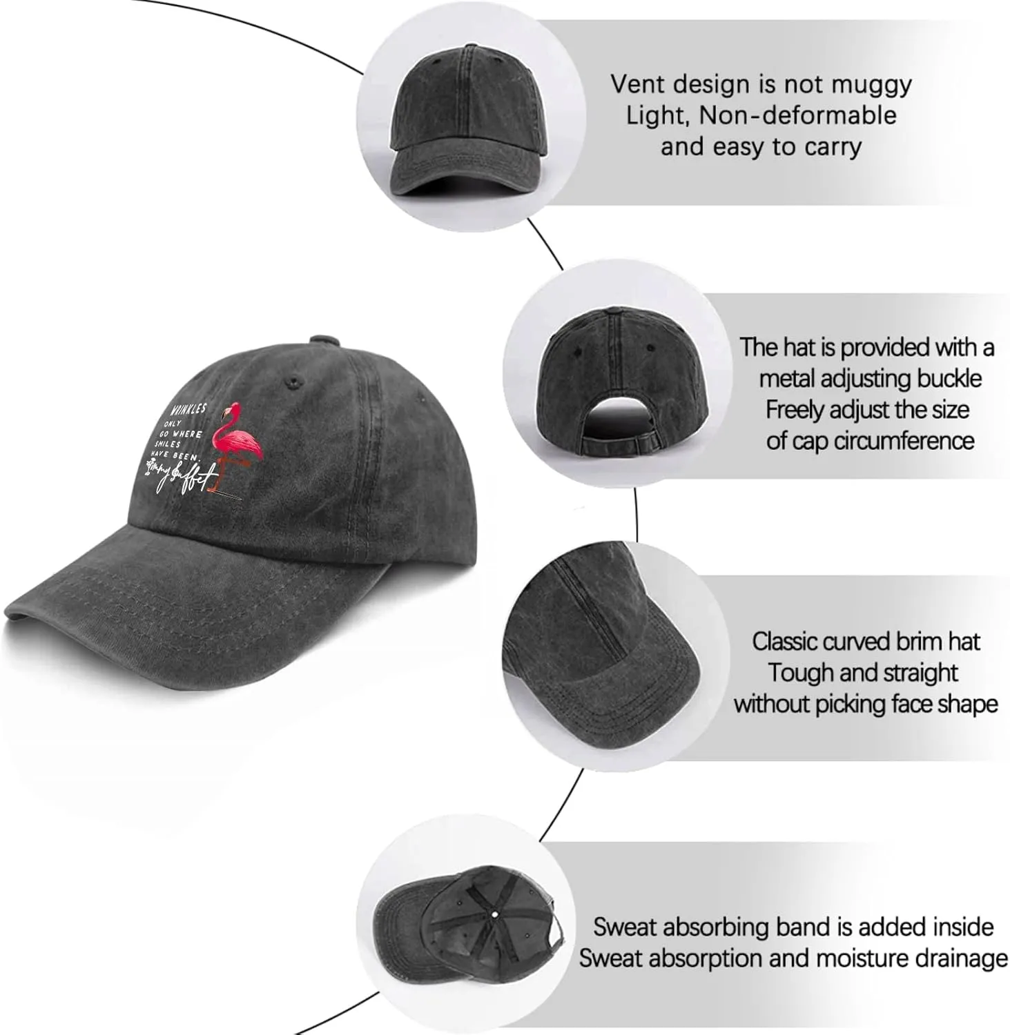 Jimmy Music Buffett Accessories Hats Its 5 Oclock Some Where Baseball Cap Mom Hat Pigment Black Womens Bucket