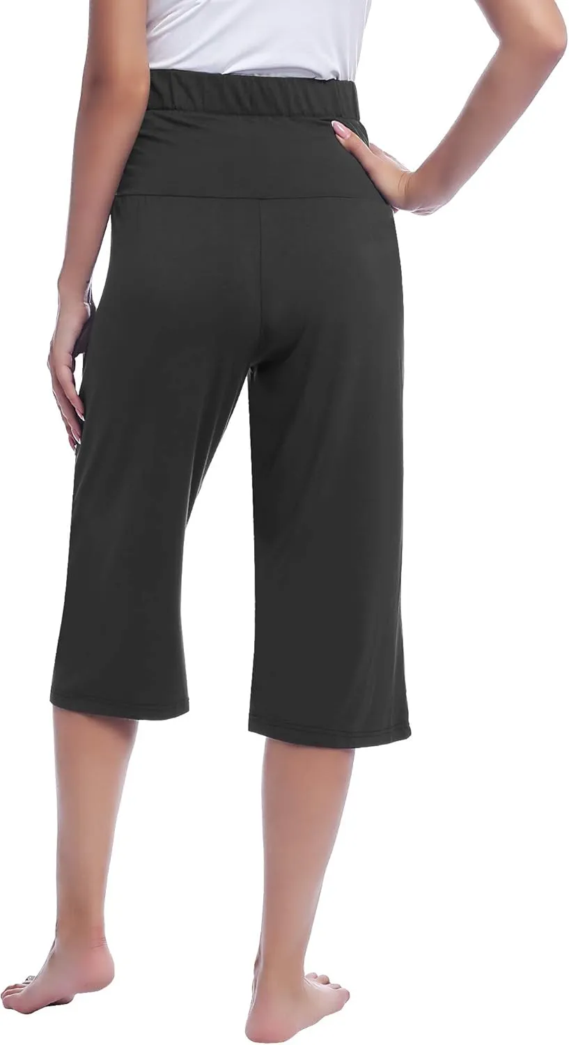 Joyaria Maternity Capri Pants Sleep Lounge Pregnancy Sleepwear Women Bamboo Viscose Over Belly Active Yoga Shorts S-XXL