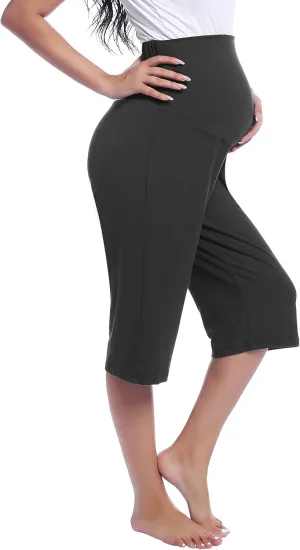 Joyaria Maternity Capri Pants Sleep Lounge Pregnancy Sleepwear Women Bamboo Viscose Over Belly Active Yoga Shorts S-XXL