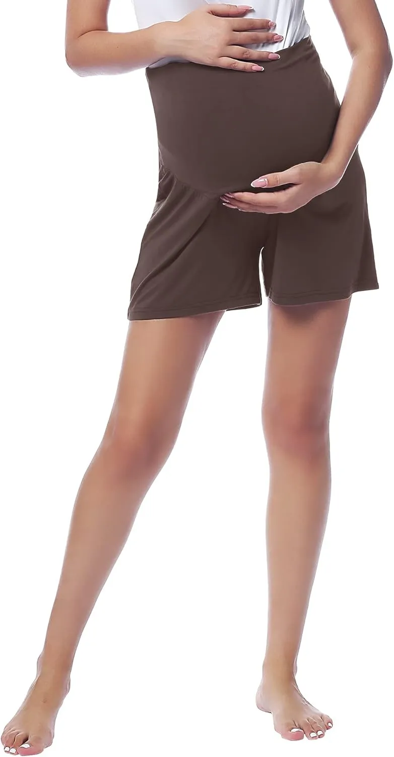 Joyaria Women Maternity Shorts Pajama Sleep Lounge Pregnancy Sleepwear Bamboo Viscose Over Belly Active Yoga Shorts S-XXL