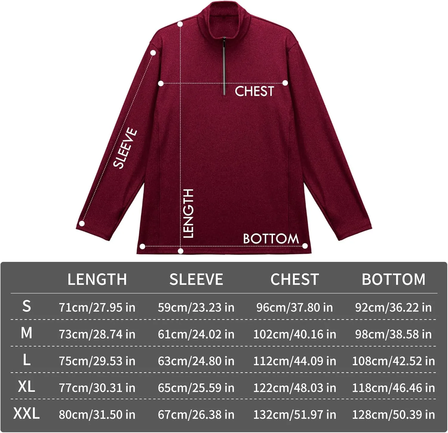 KAKU NANU Mens Quarter Zip Pullover Athletic Long Sleeve Sweatshirt Mock Neck Quick Dry Sun Shirt for Workout