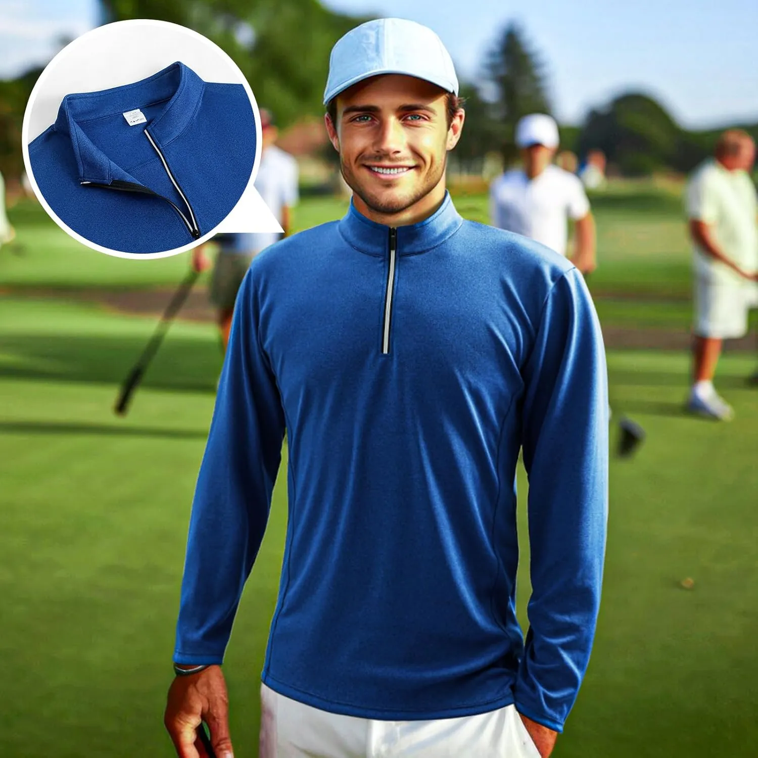 KAKU NANU Mens Quarter Zip Pullover Athletic Long Sleeve Sweatshirt Mock Neck Quick Dry Sun Shirt for Workout