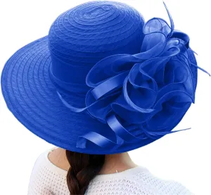 Kentucky Hat Church Dress Hat for Women Elegant Fascinators Bridal Tea Part𝚢 Wedding Hat Wide Brim Sun Cap