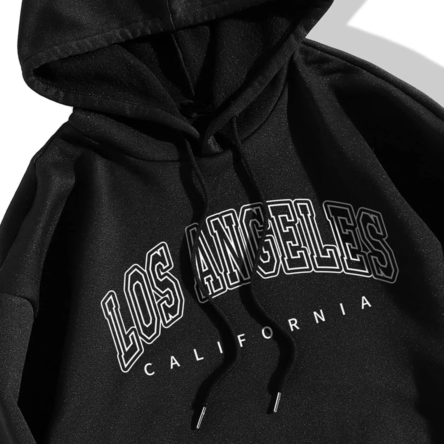 Ladies Women's Letter Graphic Hooded Print Round Neck Long Sleeve Sweatshirt Tops Sweater with Back Zipper
