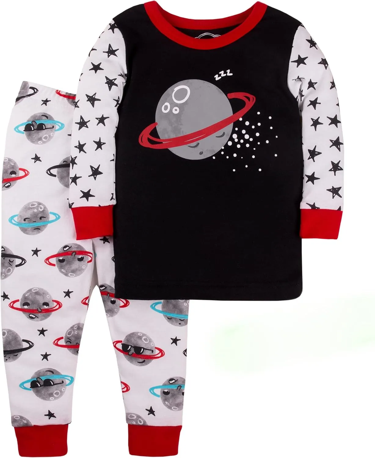 Lamaze Baby Boys' Super Combed Natural Cotton Tight Fit Long Sleeve Sleepwear 2 Piece Set, Footless, 1 Pack
