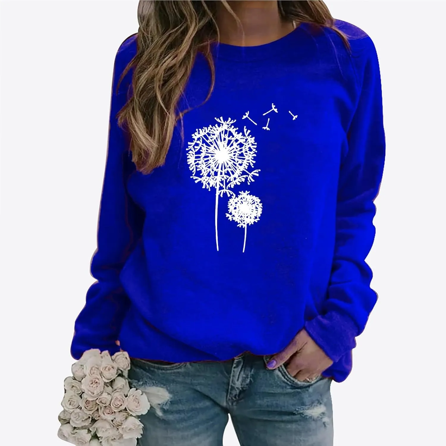 LCMTWX Crewneck Sweatshirts Women Sweatshirt Women's Butterfly Print Casual Fashion Sweatshirt Top Womens Popular Sweaters