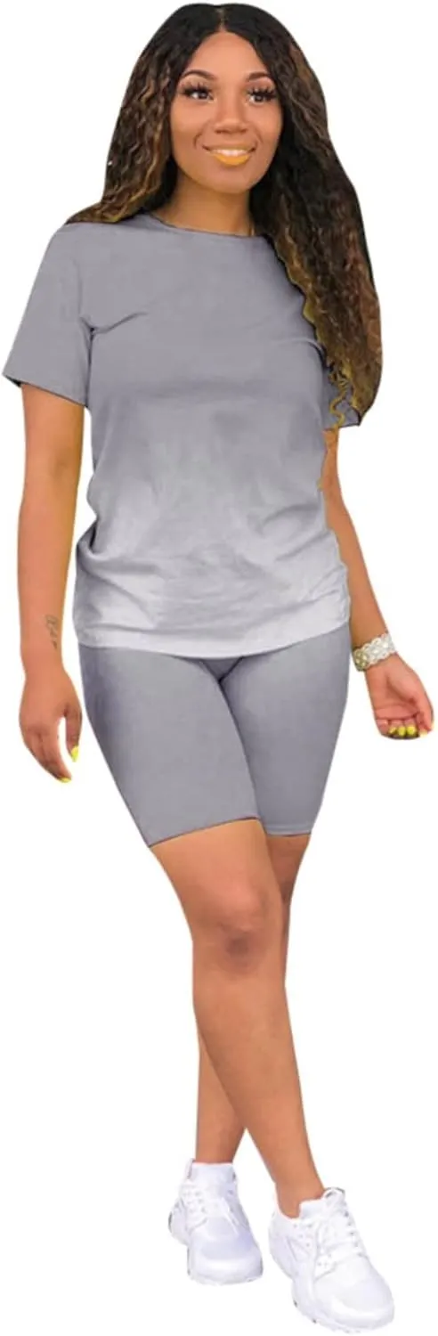 LCMTWX Womens Workout Sets Summer 2pcs Outfits For Women Short Sleeve T Shirts Bodycon Pants 2 Piece Workout Sets For Pink