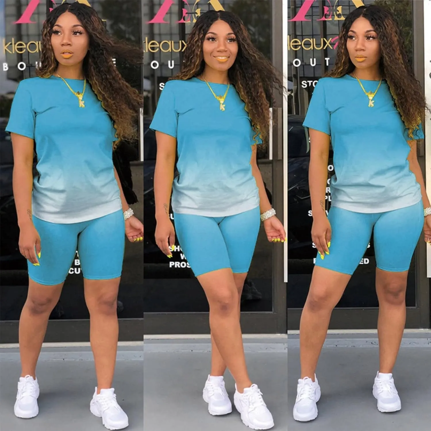 LCMTWX Womens Workout Sets Summer 2pcs Outfits For Women Short Sleeve T Shirts Bodycon Pants 2 Piece Workout Sets For Pink