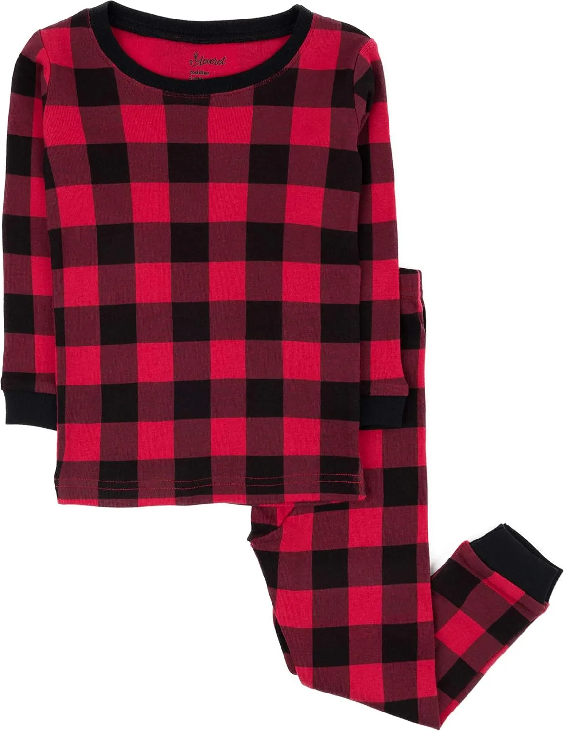 Leveret Kids & Toddler Pajamas Boys Girls Unisex 2 Piece Pjs Set 100% Cotton Sleepwear (12 Months-14 Years)