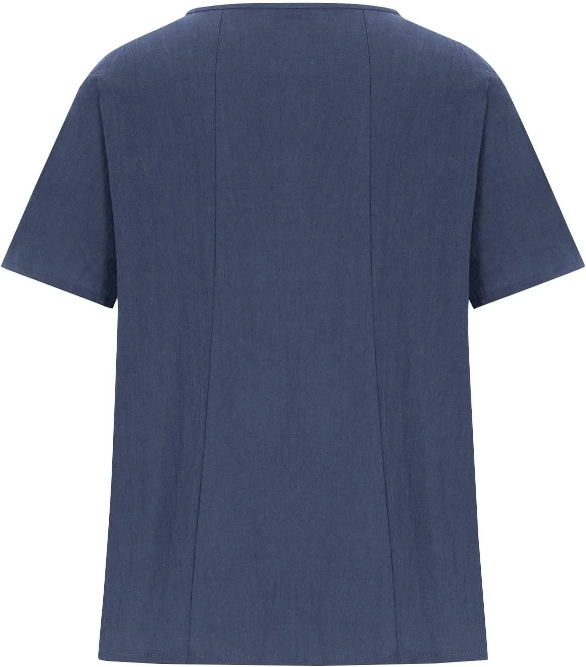 Linen Tops for Women Cute Floral Printed Shirts Crew Neck Short Sleeve Casual Loose Trendy Tee 2024 Summer Dressy Tee