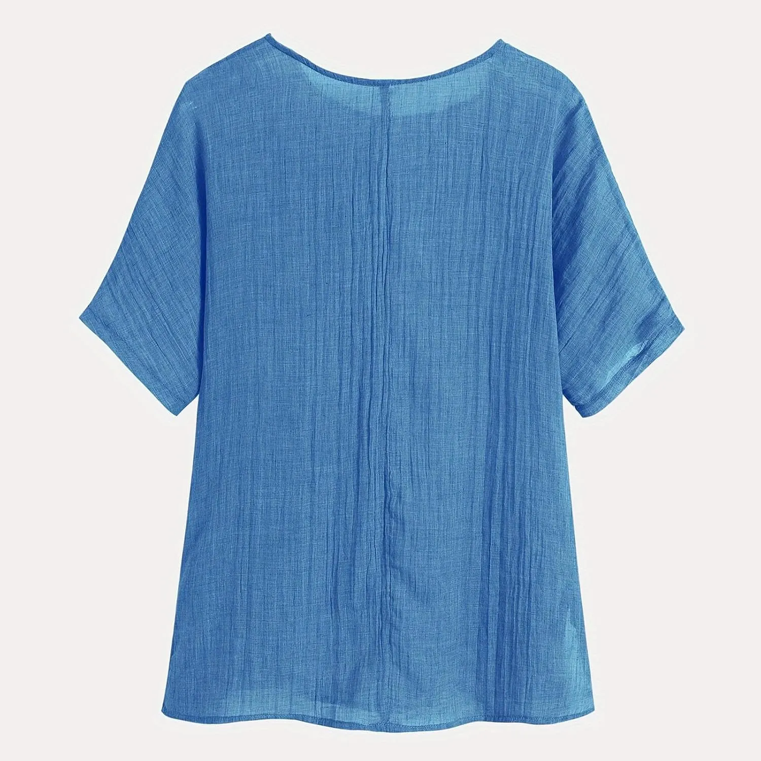 Linen Tops for Women Fashion Printed Tees Casual Crew Neck Raglan Short Sleeve Loose Tops Summer Outfits for Ladies