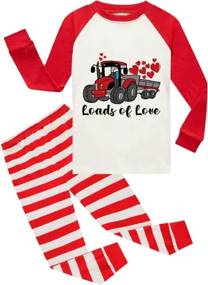 Little Boys Pajamas 2 Pieces Long Set 100% Cotton Sleepwear Kids Excavator Pjs Toddler Winter Clothes Jammies Size 2-7T