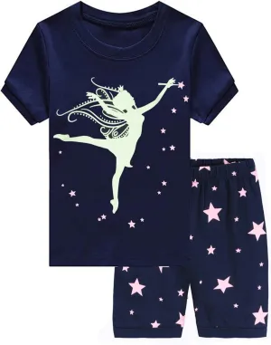 Little Hand Toddler Baby Girls Pajamas Kids Short Sets Cotton Pjs Sleepwear Summer Clothes 2-7 Years