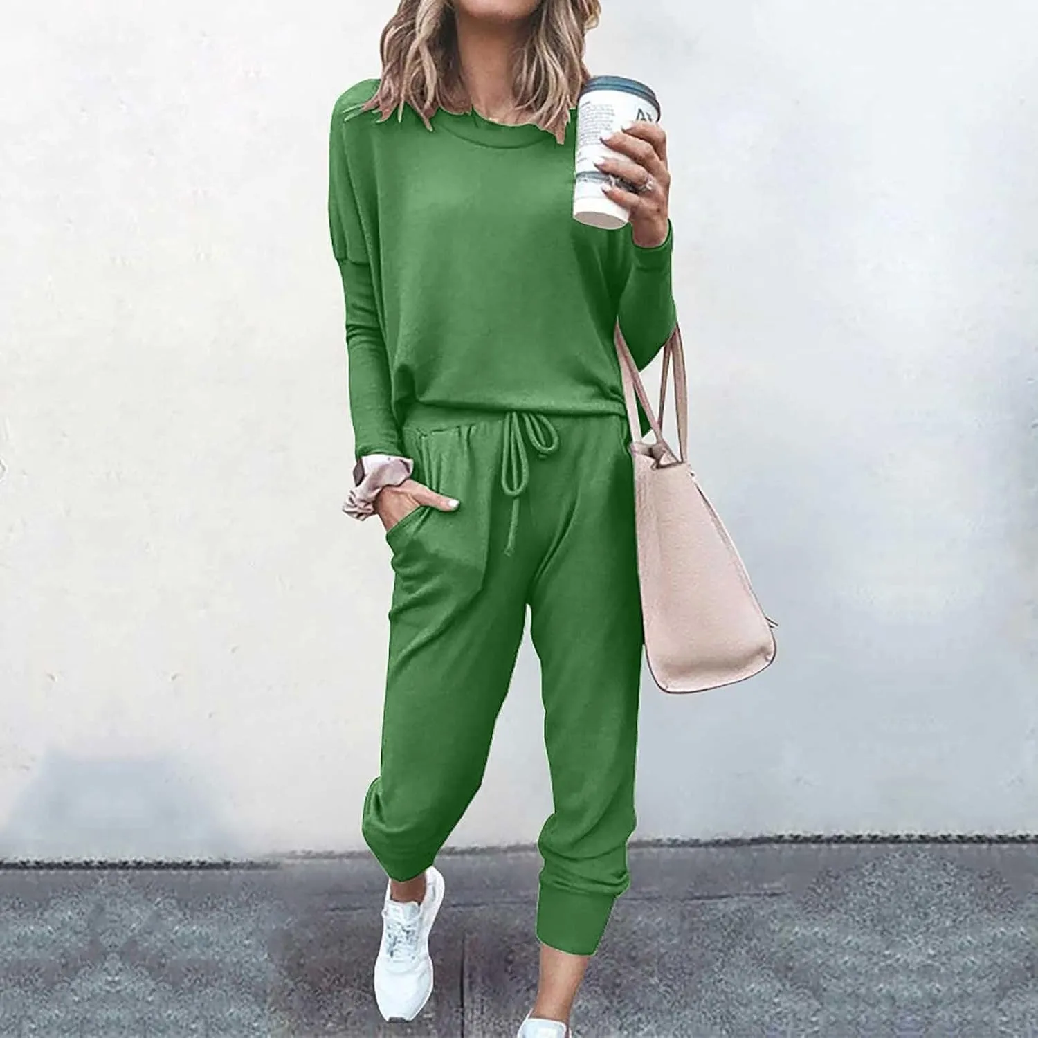 Lounge Sets for Women-2 Piece Sets for Women Jogger Sets for Women Long Sleeve Crewneck Sweatshirts With Sweatpant