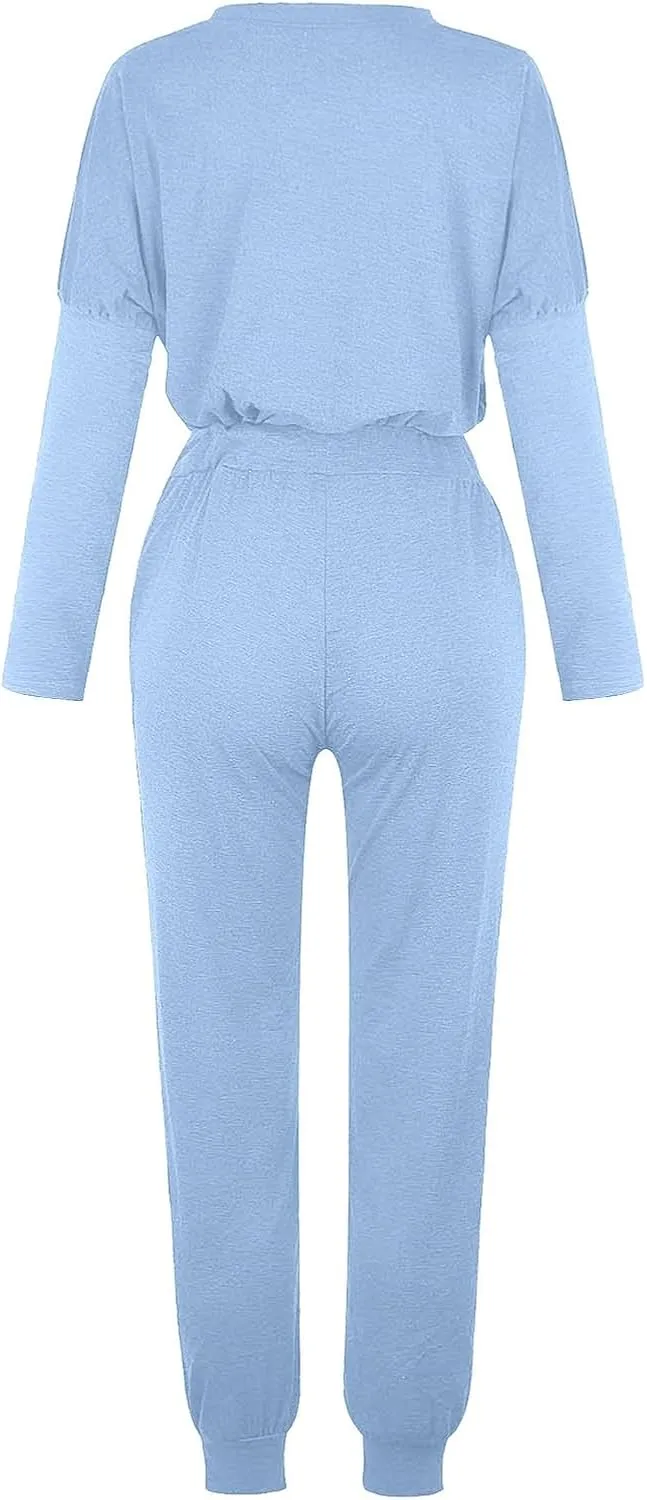 Lounge Sets for Women-2 Piece Sets for Women Jogger Sets for Women Long Sleeve Crewneck Sweatshirts With Sweatpant