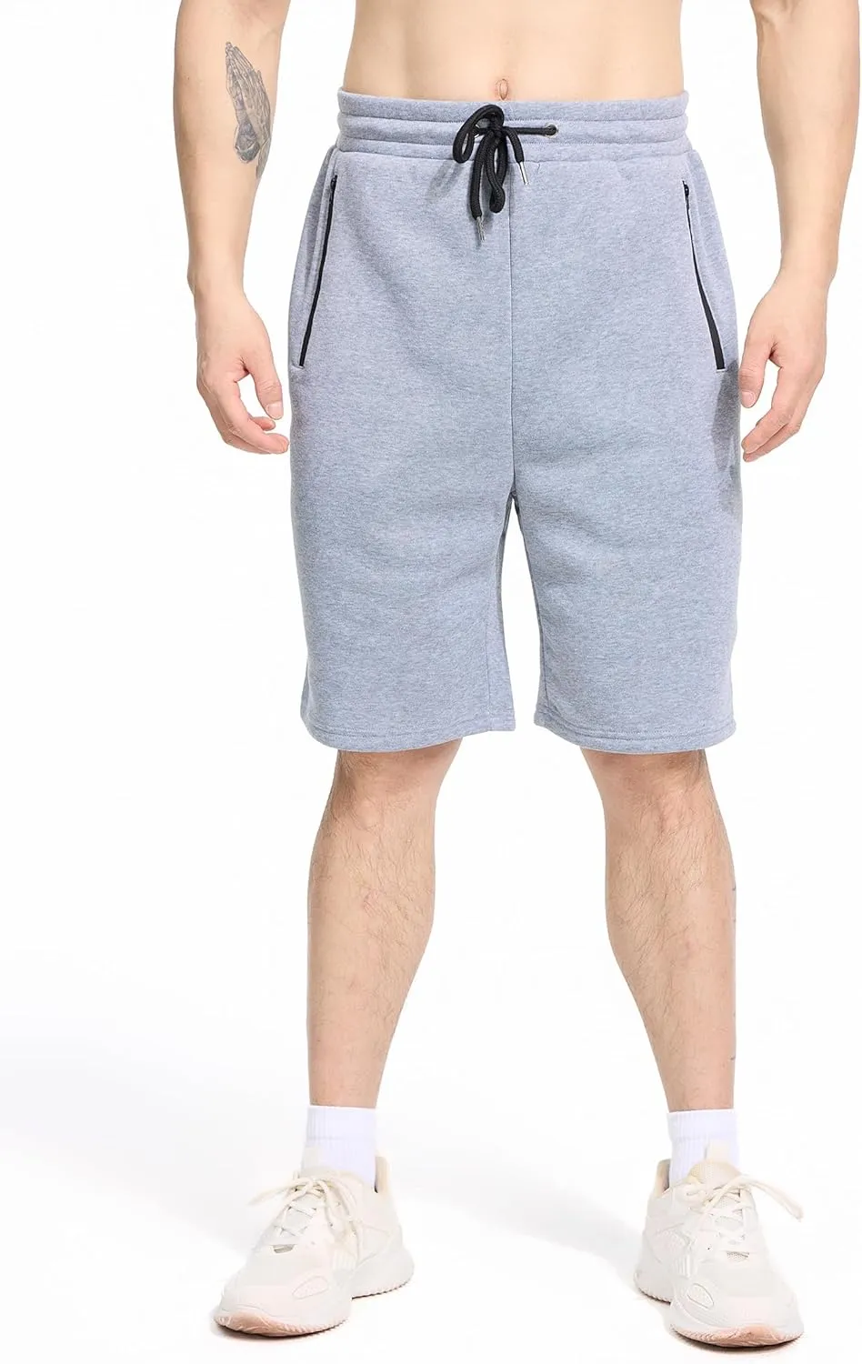 Mens Athletic Shorts 3 Pack Woven Dry Fit Gym Shorts with Zipper Pockets Drawstring for Activewear