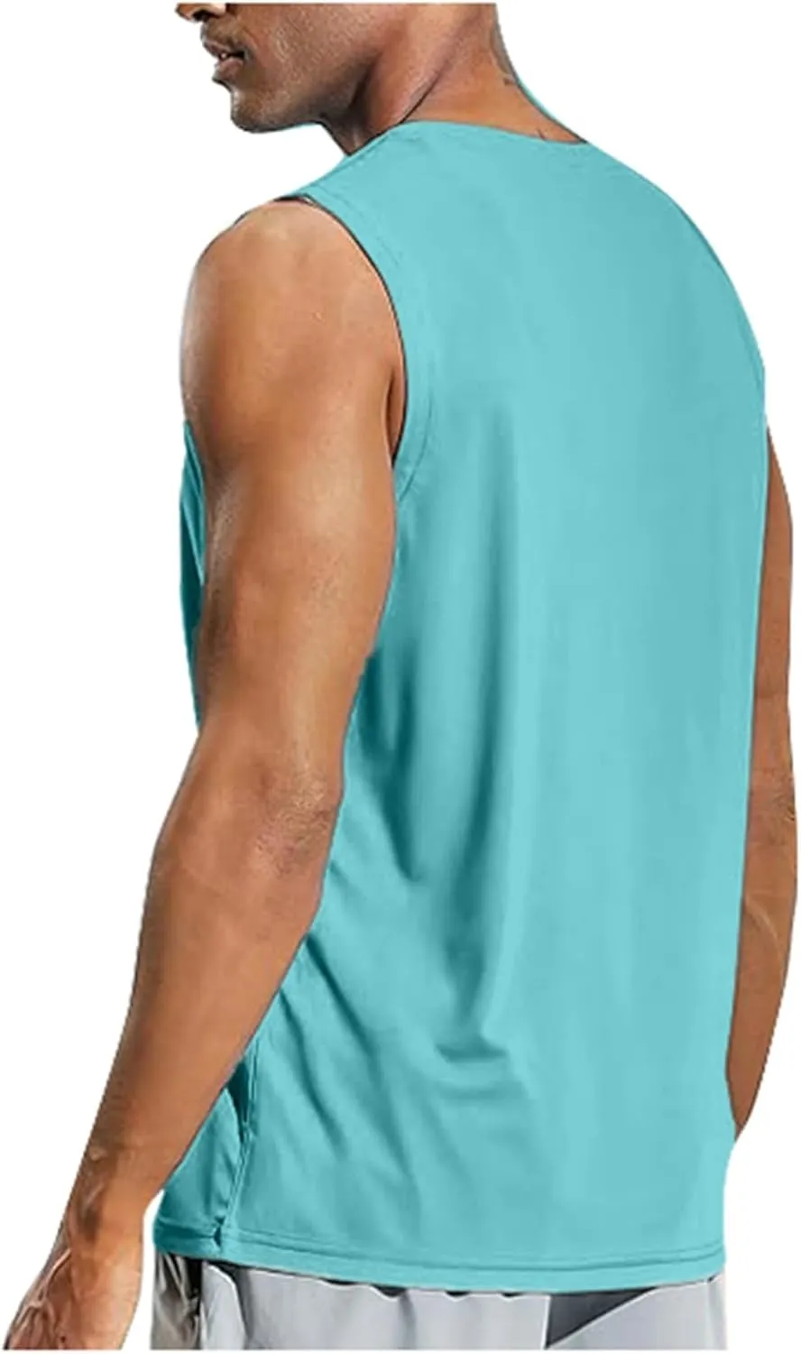 Men's Beach Tank Tops Sleeveless 2025 Solid Athletic Shirt Summer Basics Plus Size Tank Shirts Vacation Undershirts