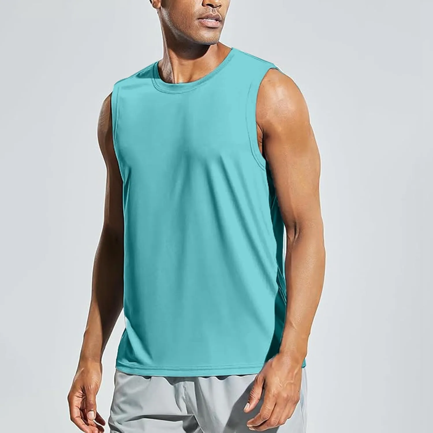 Men's Beach Tank Tops Sleeveless 2025 Solid Athletic Shirt Summer Basics Plus Size Tank Shirts Vacation Undershirts