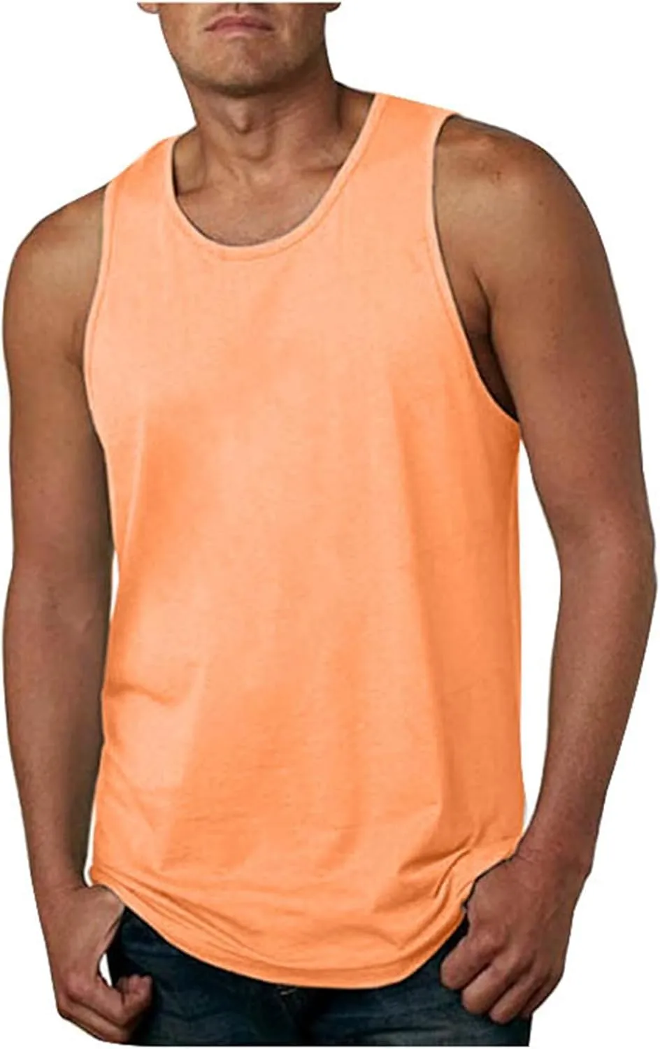 Men's Beach Tank Tops Sleeveless 2025 Solid Athletic Shirt Summer Basics Plus Size Tank Shirts Vacation Undershirts