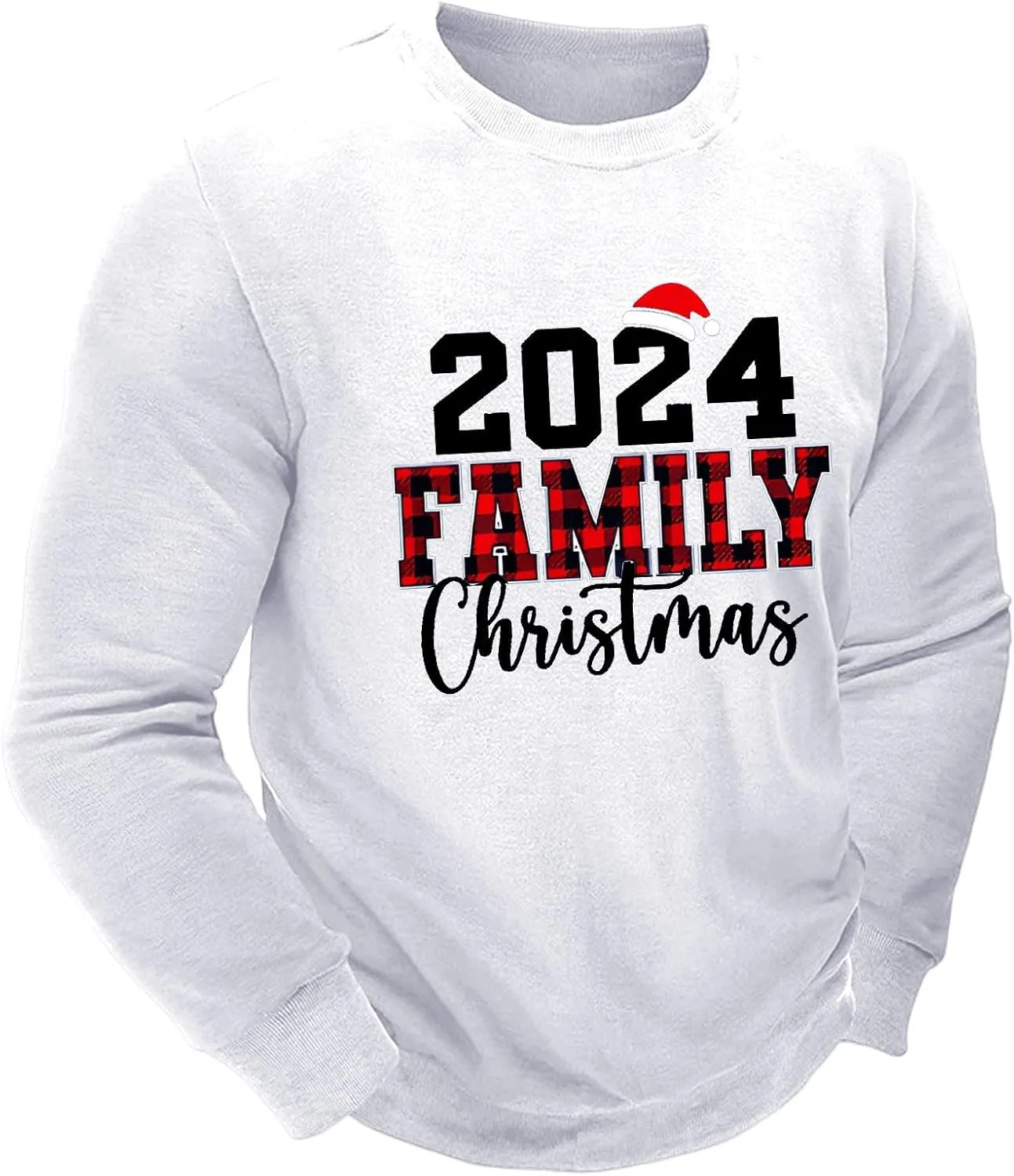 Mens Christmas Sweatshirt Festive Santa Snowman Holiday Sweatshirts 2024 Graphic Print Ugly Pullover for Men