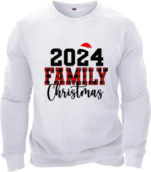 Mens Christmas Sweatshirt Festive Santa Snowman Holiday Sweatshirts 2024 Graphic Print Ugly Pullover for Men