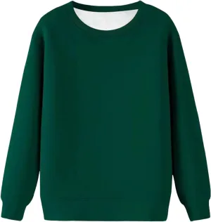 Men'S Crewneck Sweatshirt Thick Warm Sherpa Lined Sweater Heavyweight Long Sleeve Underwear Winter Fleece Pullover