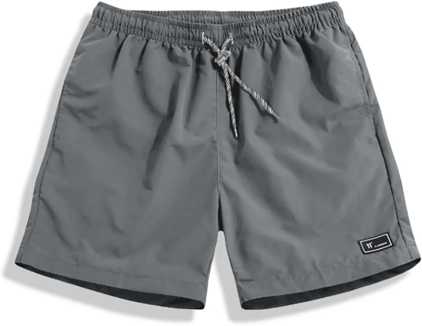 Mens Quick Dry Activewear Workout Shorts Summer Beach Fashion Casual Solid Shorts Elastic Waist Drawstring Pants