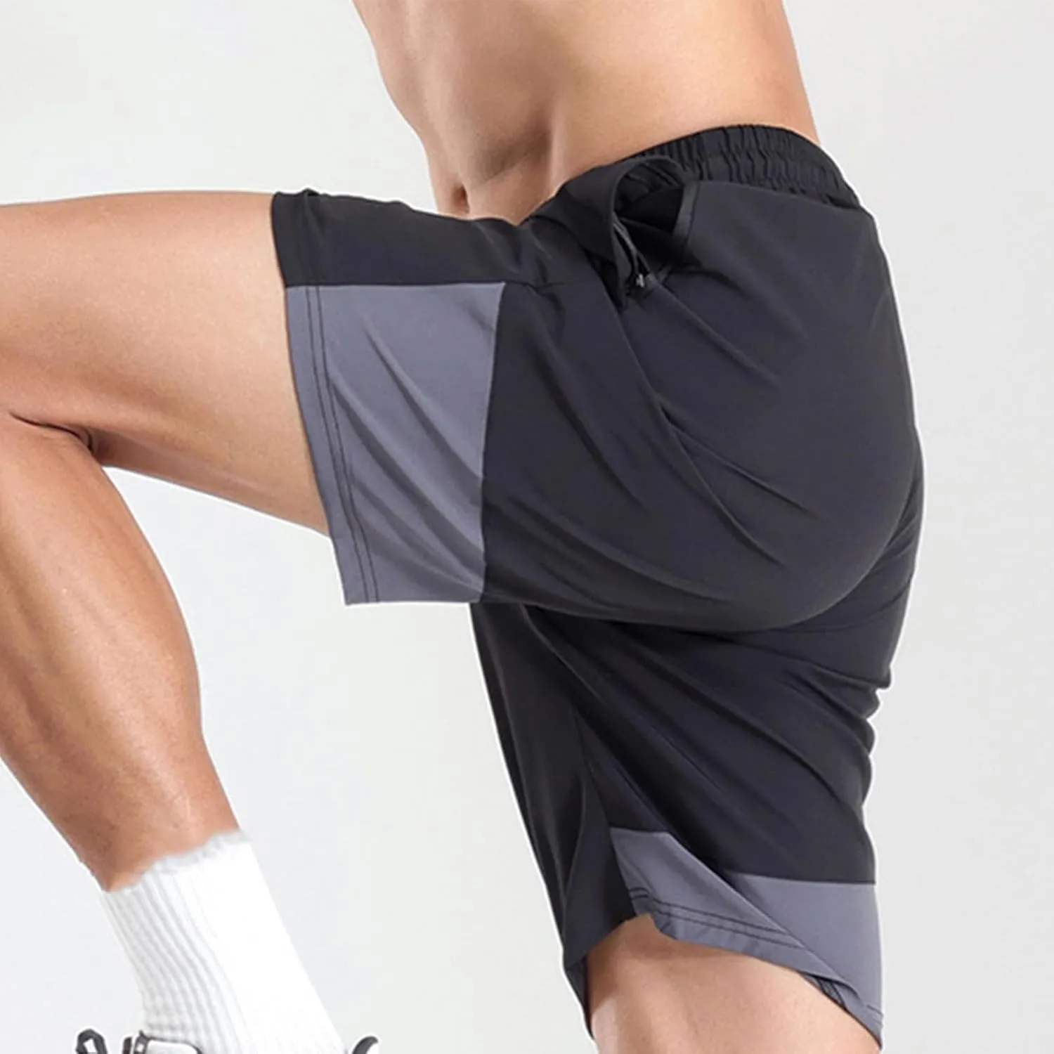 Men's Quick Dry Shorts Elastic Waist Workout Gym Short Pants Lightweight Summer Beach Trunks Running Activewear