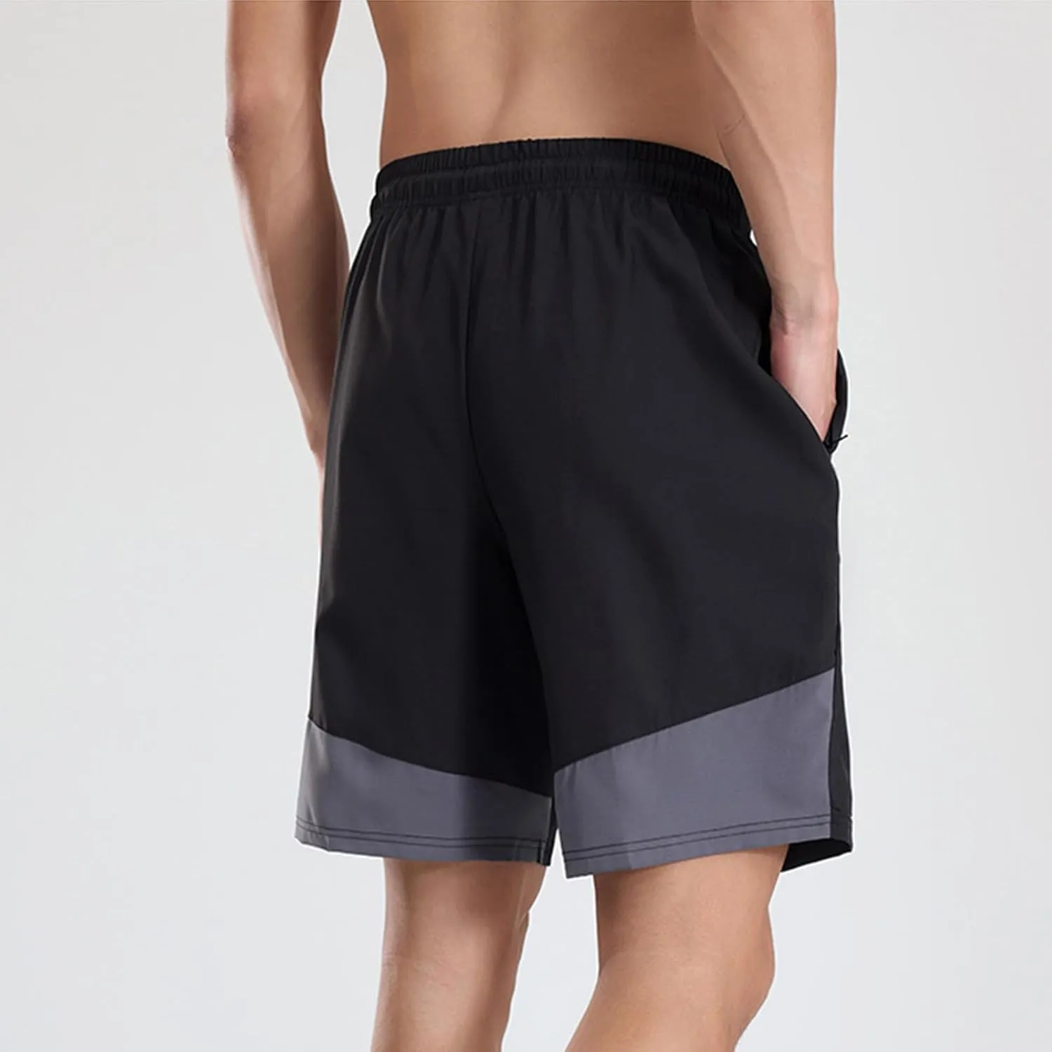 Men's Quick Dry Shorts Elastic Waist Workout Gym Short Pants Lightweight Summer Beach Trunks Running Activewear