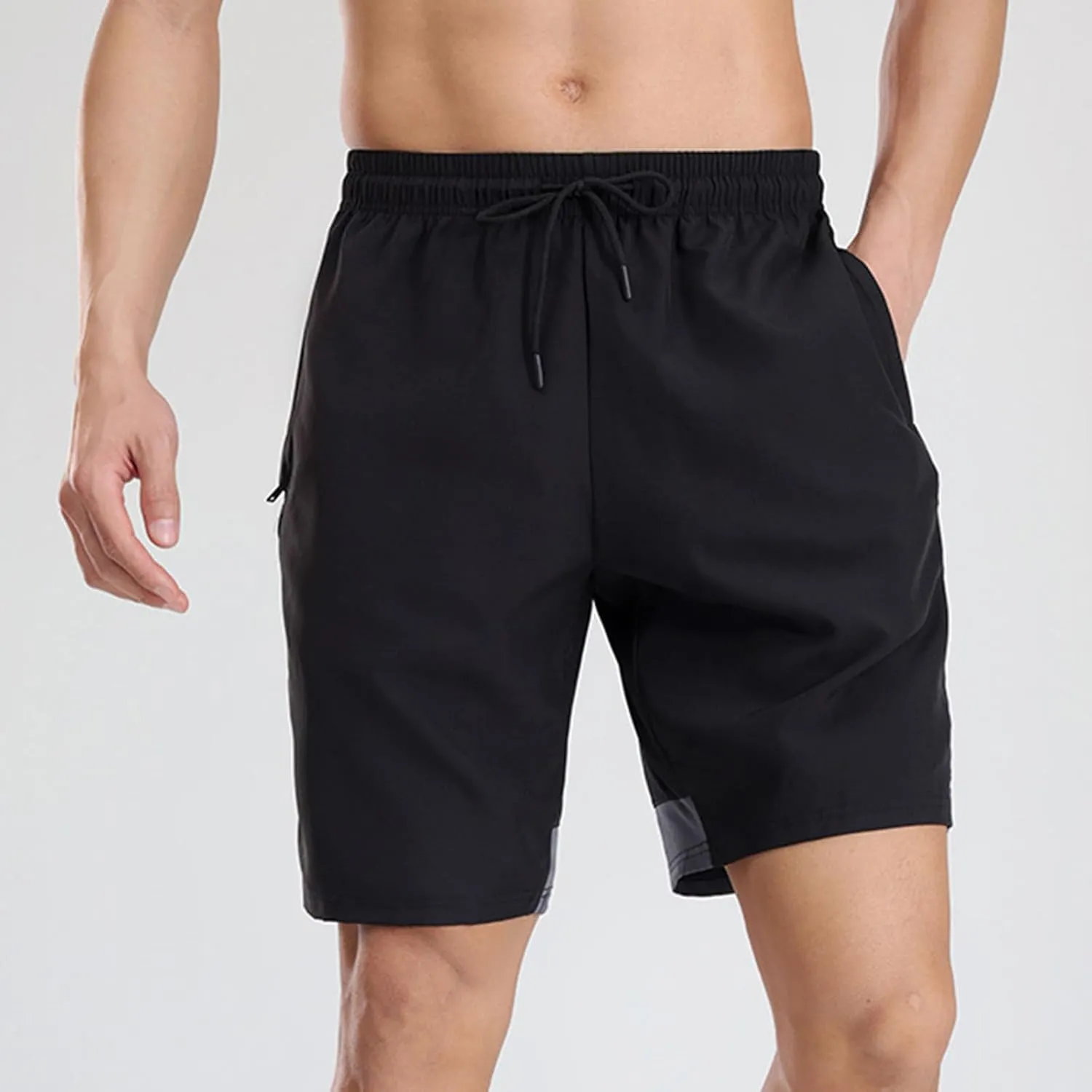 Men's Quick Dry Shorts Elastic Waist Workout Gym Short Pants Lightweight Summer Beach Trunks Running Activewear