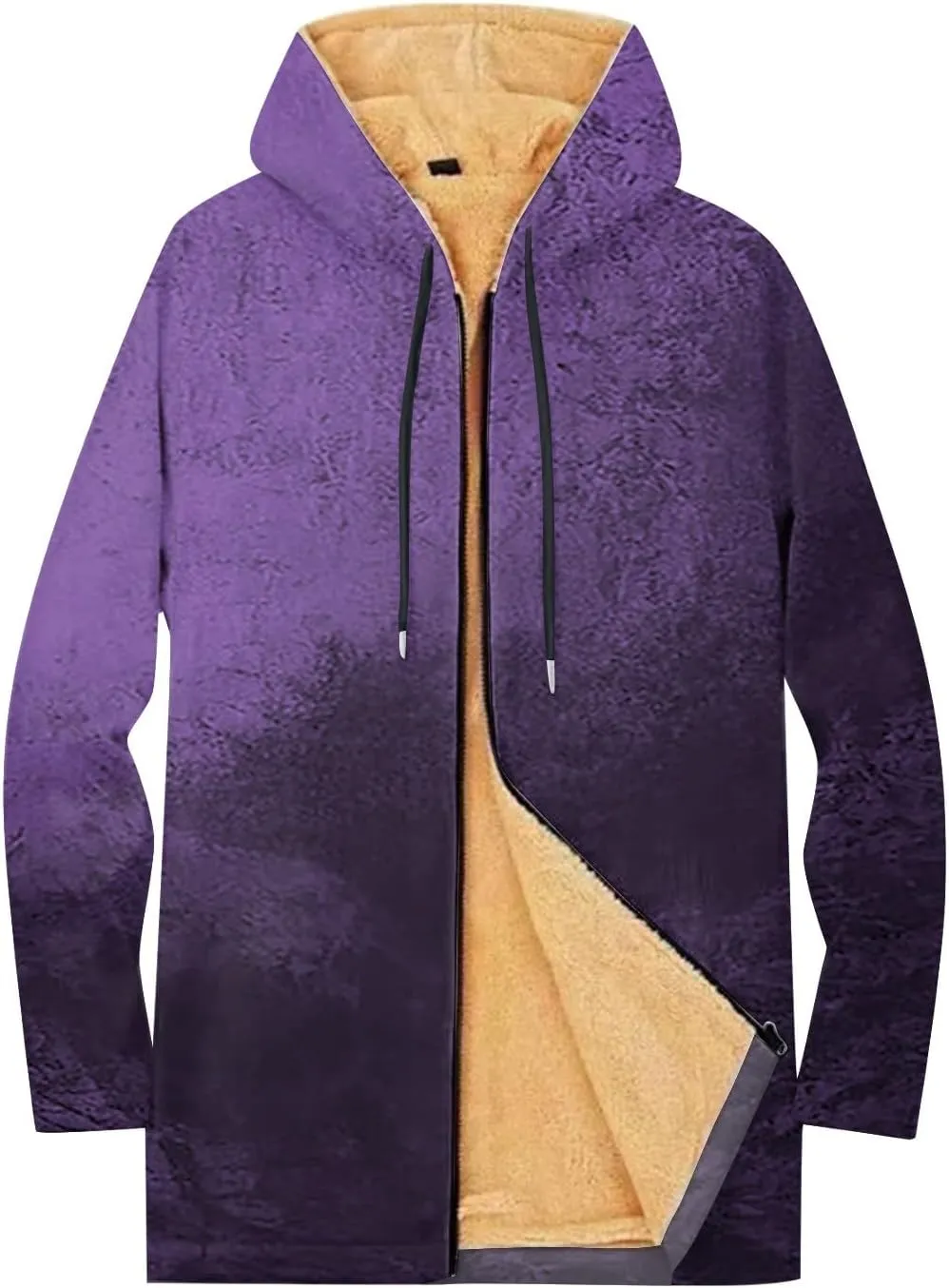 Mens Sherpa Lined Hoodie Full-Zip Thermal Fleece Sweatshirt Casual Heavyweight Winter Hoodies