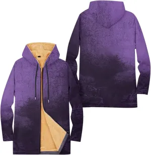 Mens Sherpa Lined Hoodie Full-Zip Thermal Fleece Sweatshirt Casual Heavyweight Winter Hoodies