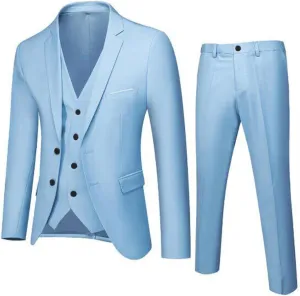 Men's Slim Fit Suit Clothes Two Button 3 Pieces Blazer Dress Business Wedding Prom Party Jacket Vest & Pant Outfits