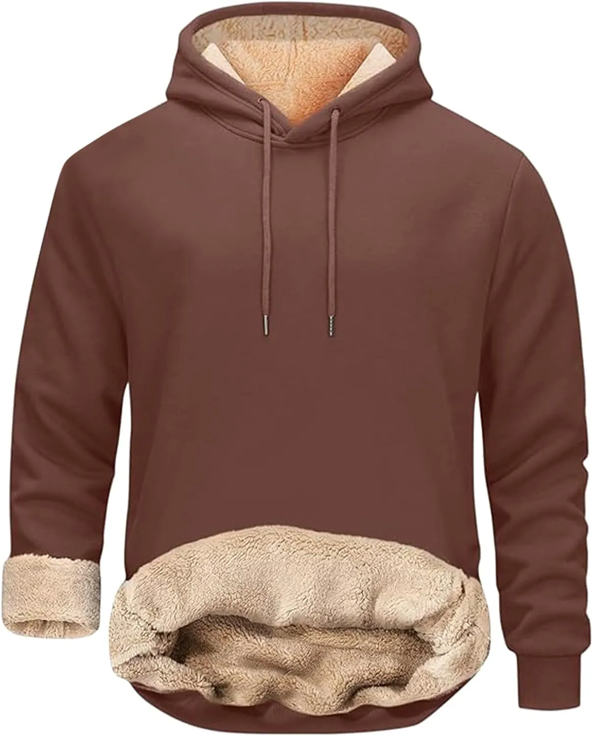 Men'S Winter Fleece Lined Hoodie Thick Thermal Sweatshirt Heavyweight Warm Hooded Pullovers Long Sleeve Outerwear