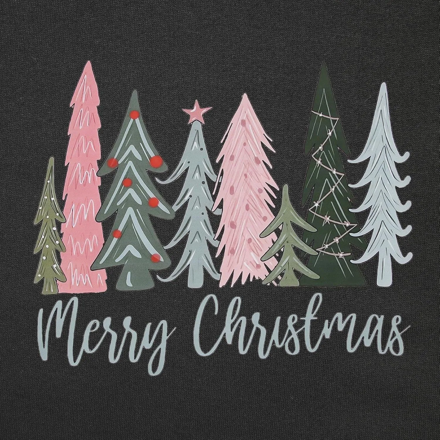 Merry Christmas Sweatshirt for Women Xmas Tree Pullover Shirts Crew Neck Tops Long Sleeve Fall Winter Clothes