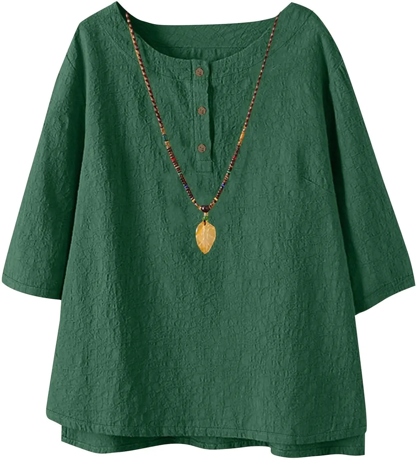 Mexican Embroidered Tops for Women Summer Cotton Linen Shirt Trendy Round Neck Tees Casual Short Sleeve Top