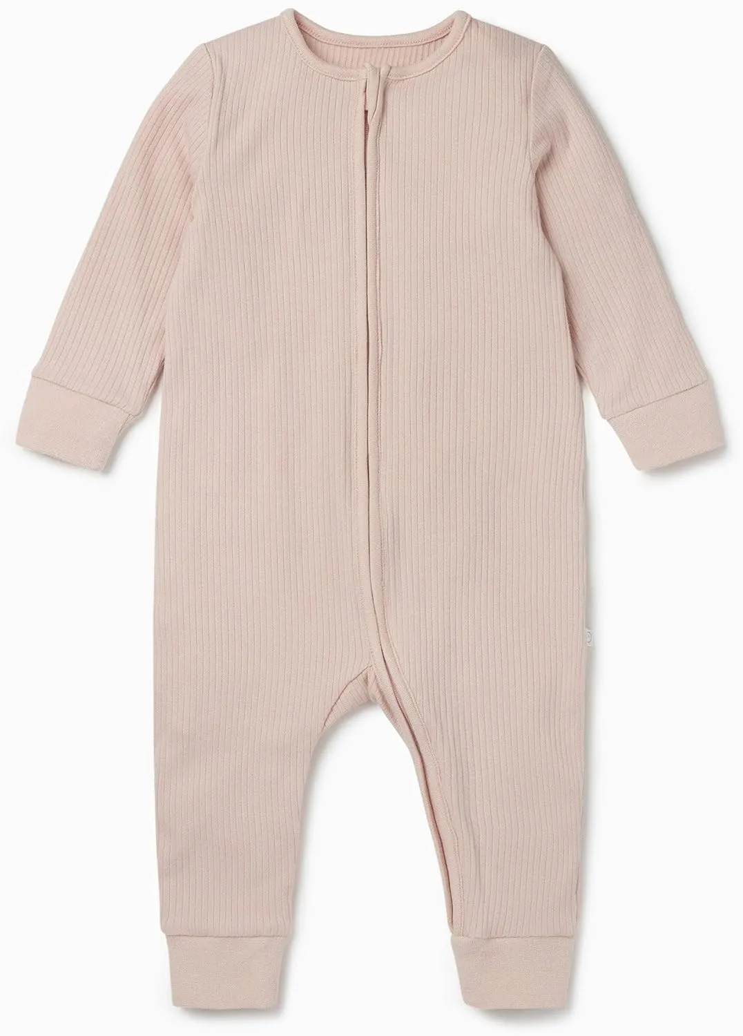MORI Baby Boys and Girls Ribbed Clever One Piece Pajamas - Unisex Infant Two Way Zipped Long Sleeve Snug Fit Nightwear