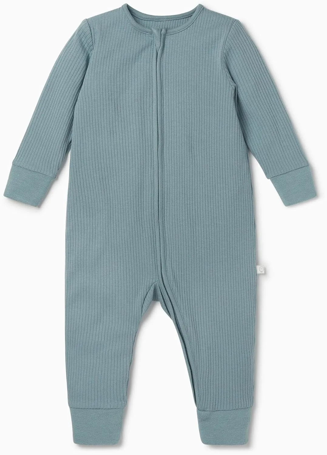 MORI Baby Boys and Girls Ribbed Clever One Piece Pajamas - Unisex Infant Two Way Zipped Long Sleeve Snug Fit Nightwear