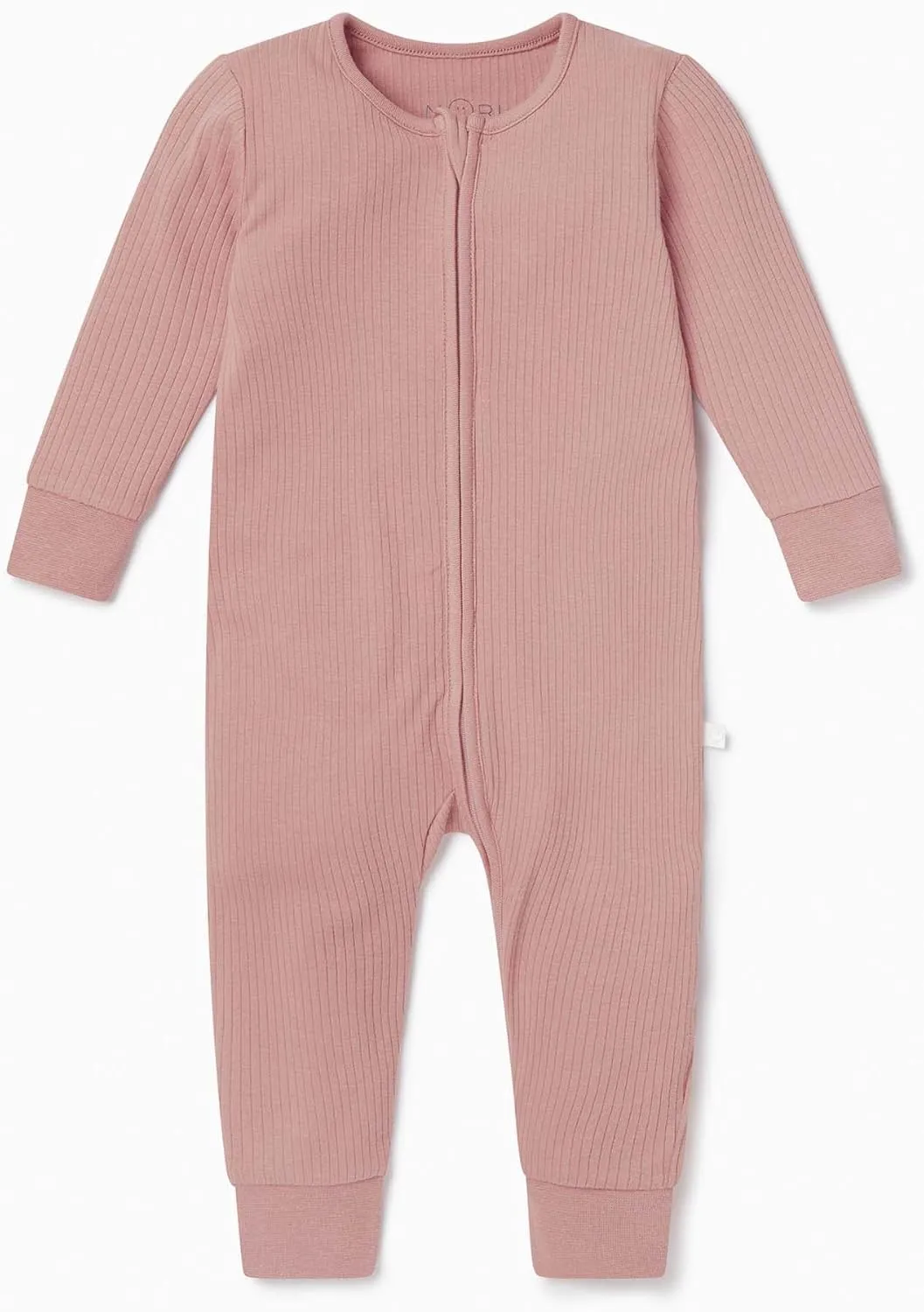 MORI Baby Boys and Girls Ribbed Clever One Piece Pajamas - Unisex Infant Two Way Zipped Long Sleeve Snug Fit Nightwear