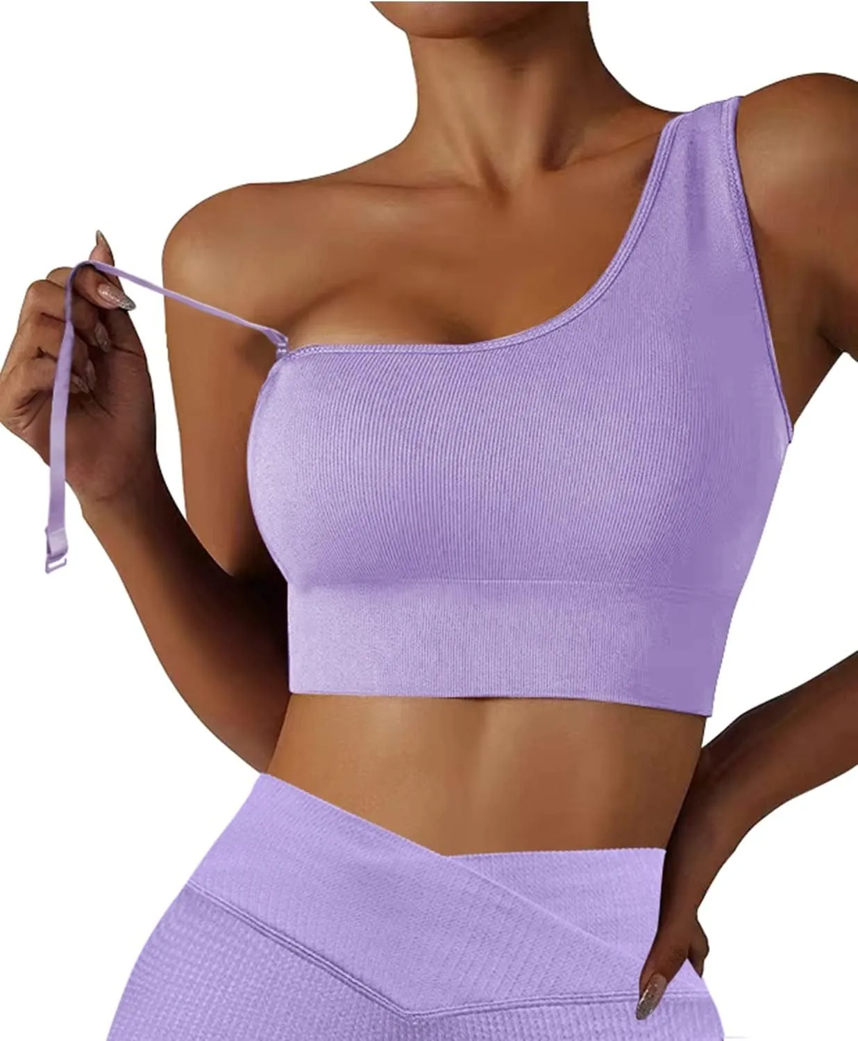 niyokki Workout Sets for Women Two Piece Sexy Summer Sports Bra and Crossover Shorts Matching Workout Set